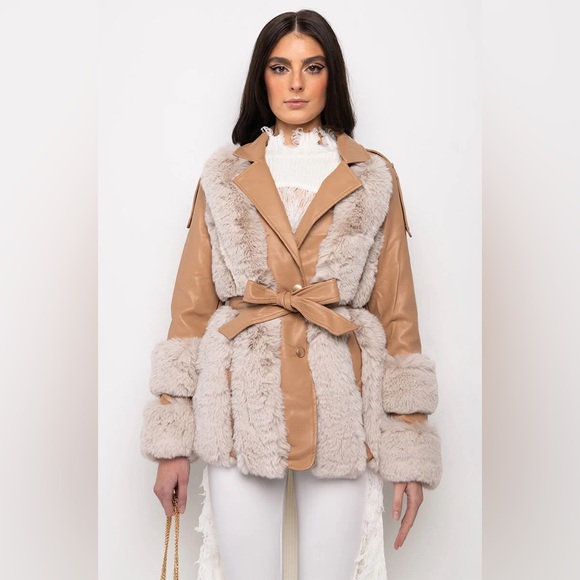 NATTY VICE FAUX FUR MOTO JACKET - Picture 6 of 10